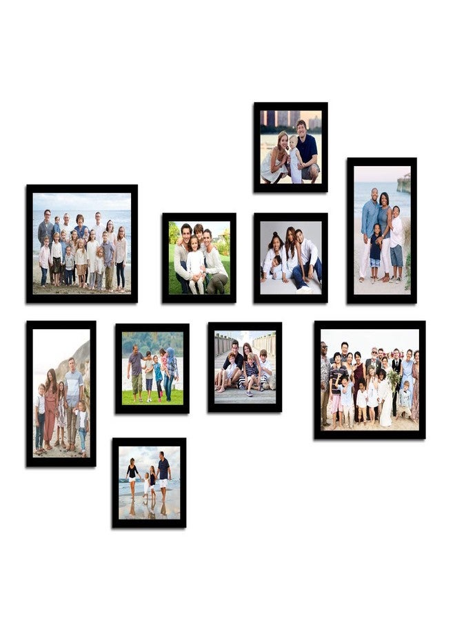 i2 Frames 10 Individual Wall Hanging Collage Photo Frames Black with 8x8, 6x8 and 5x5 Inchs - Image 1